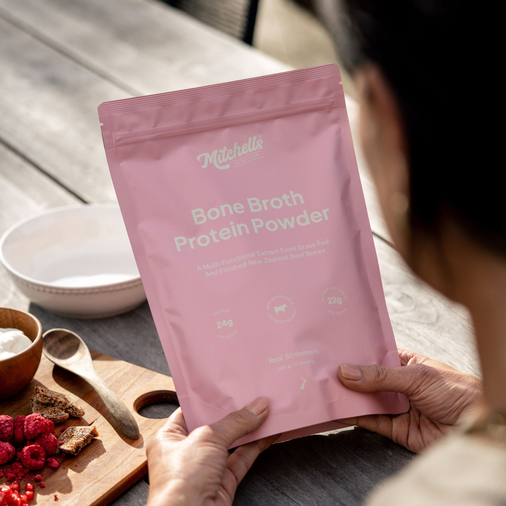 Mitchells Strawberry Bone Broth Protein